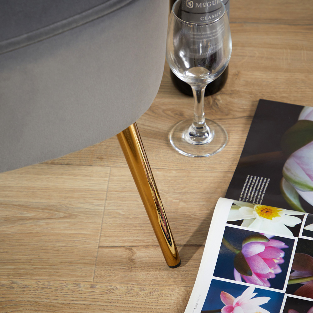 Home Source Danville Grey Velvet Armless Accent Chair Image 4