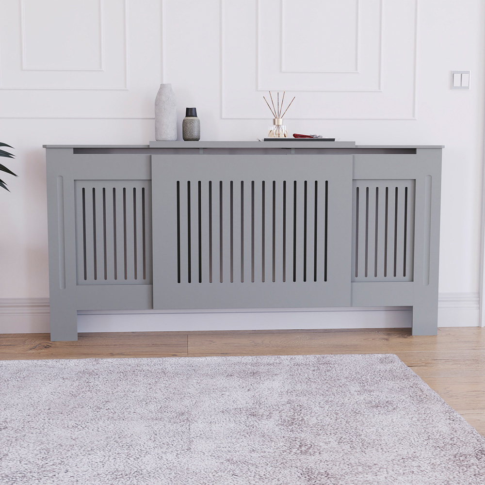 Vida Designs Chelsea Olive Grey Adjustable Radiator Cover Image 3