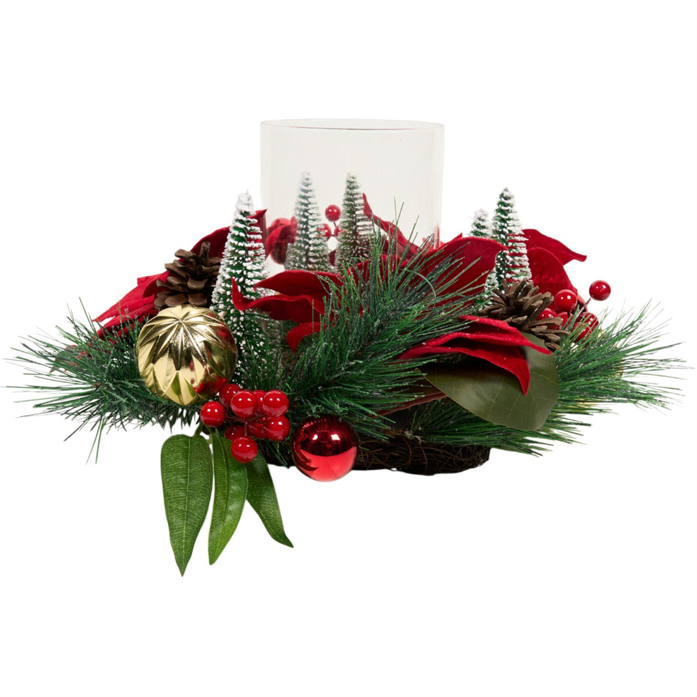 Christmas Poinsettia Candle Holder Image 5