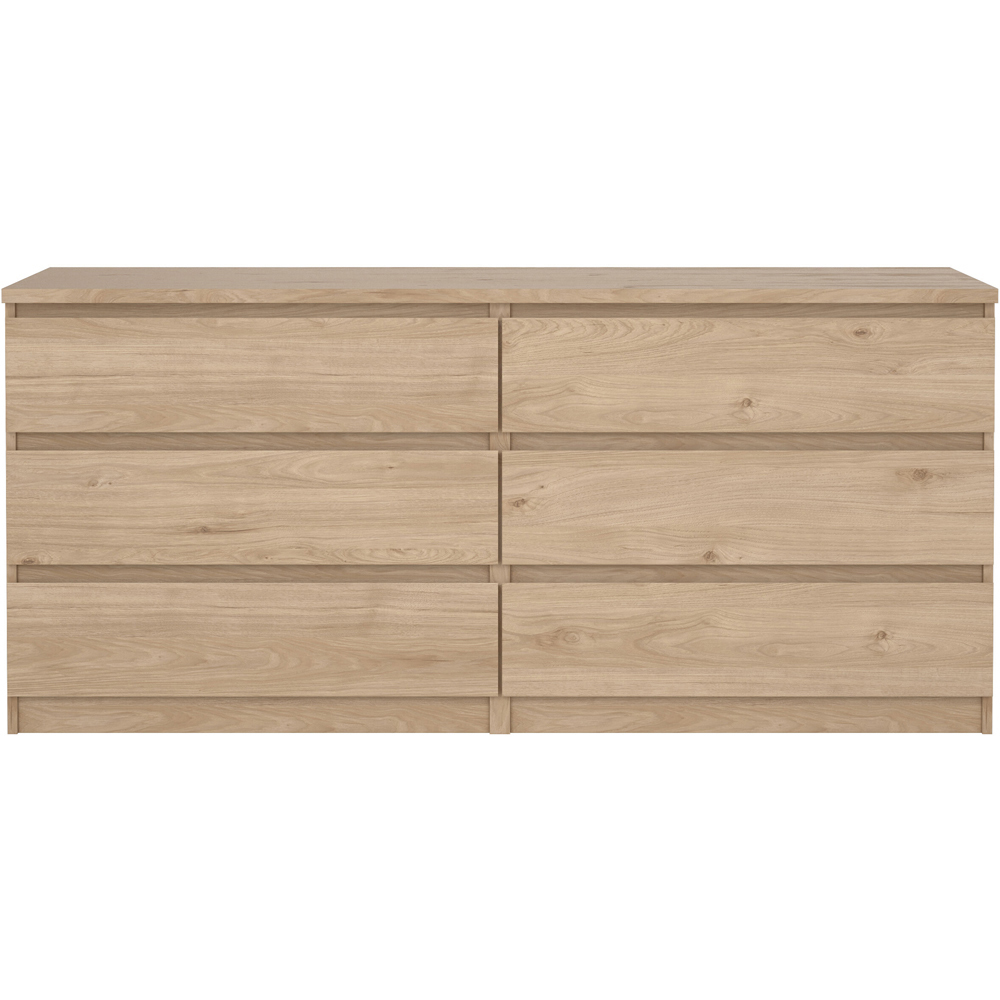 Florence 6 Drawer Jackson Hickory Oak Wide Chest of Drawers Image 3