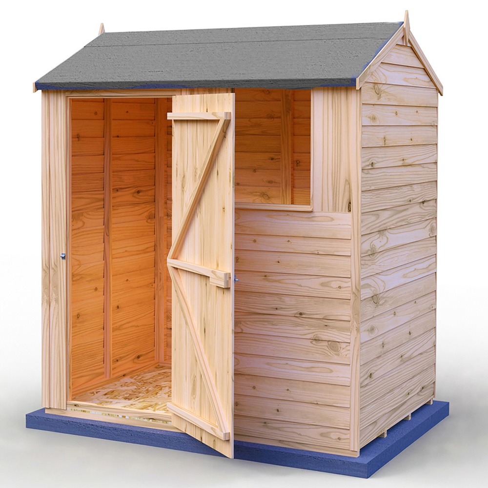 Shire 6 x 4ft Dip Treated Overlap Reverse Apex Shed Image 4