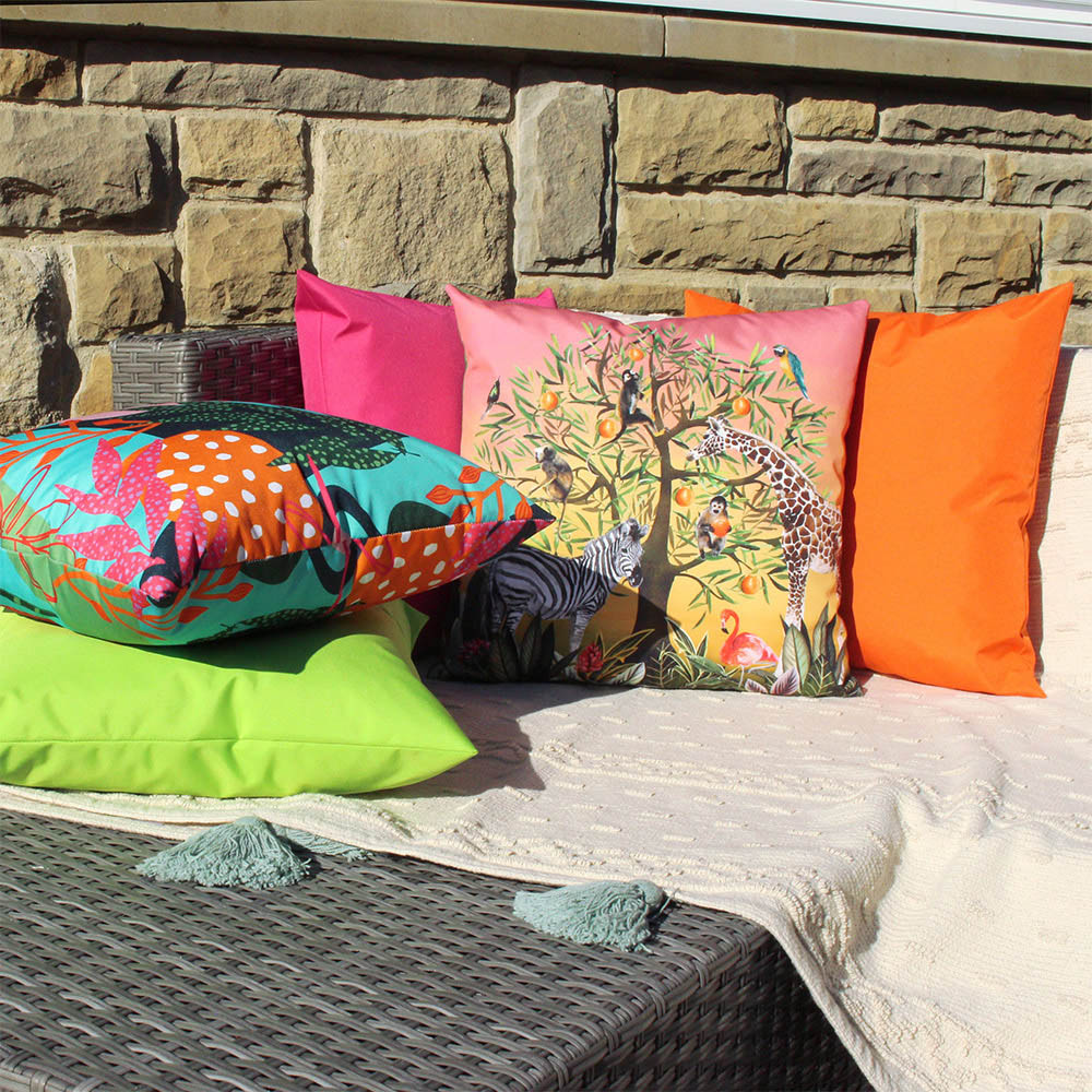 Paoletti Tree of Life Multicolour Animal UV and Water Resistant Outdoor Cushion Image 5