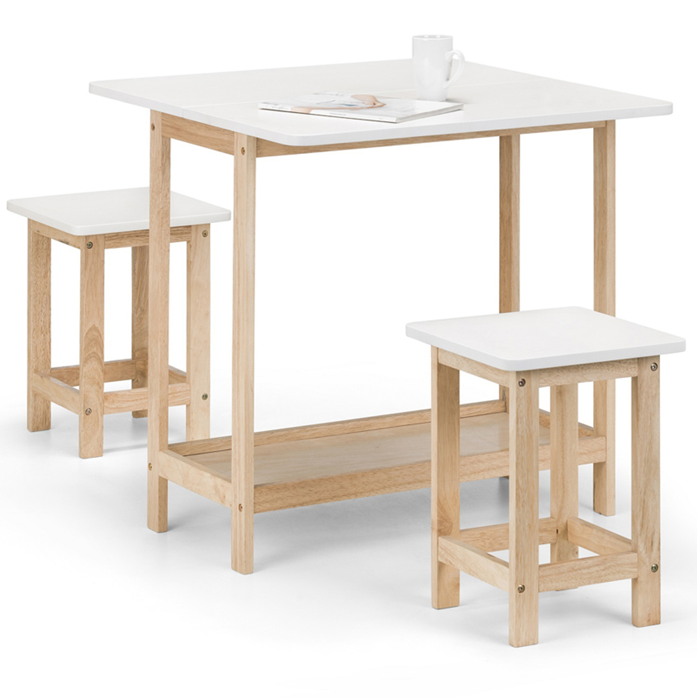 Julian Bowen Bergen 2 Seater Foldable Bar Set White and Natural Image 3