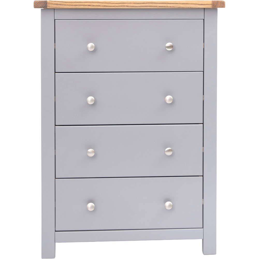 Cabinet Bits Mirano 4 Drawer Dark Grey Chrome Knob Chest of Drawers Image 2