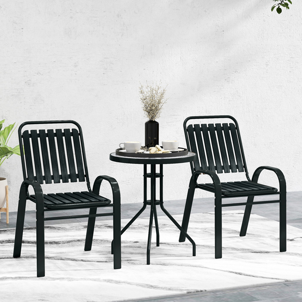 Outsunny 2 Seater Grey Stackable Bistro Set  Image 1