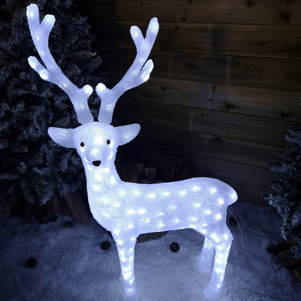 Samuel Alexander Acrylic Standing Reindeer LED Outdoor Christmas Decoration 115cm Image 5