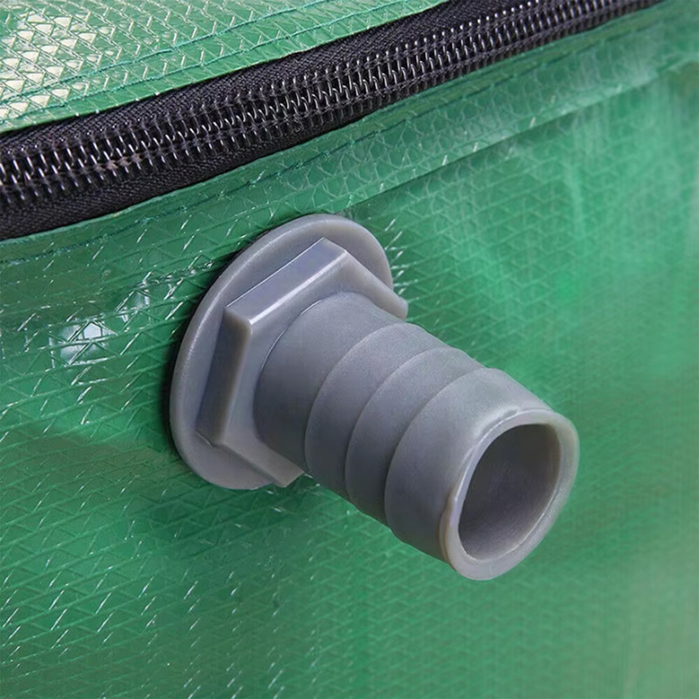 Living and Home 380L Green Collapsible Mesh Filter Rainwater Collection Tank with Side Tap Image 4