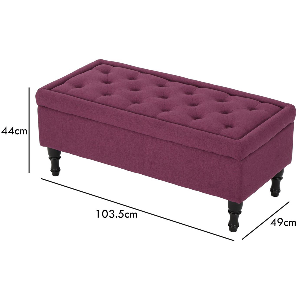 FWStyle Dark Fuchsia Upholstered Lift Up Ottoman Storage Bench Image 7