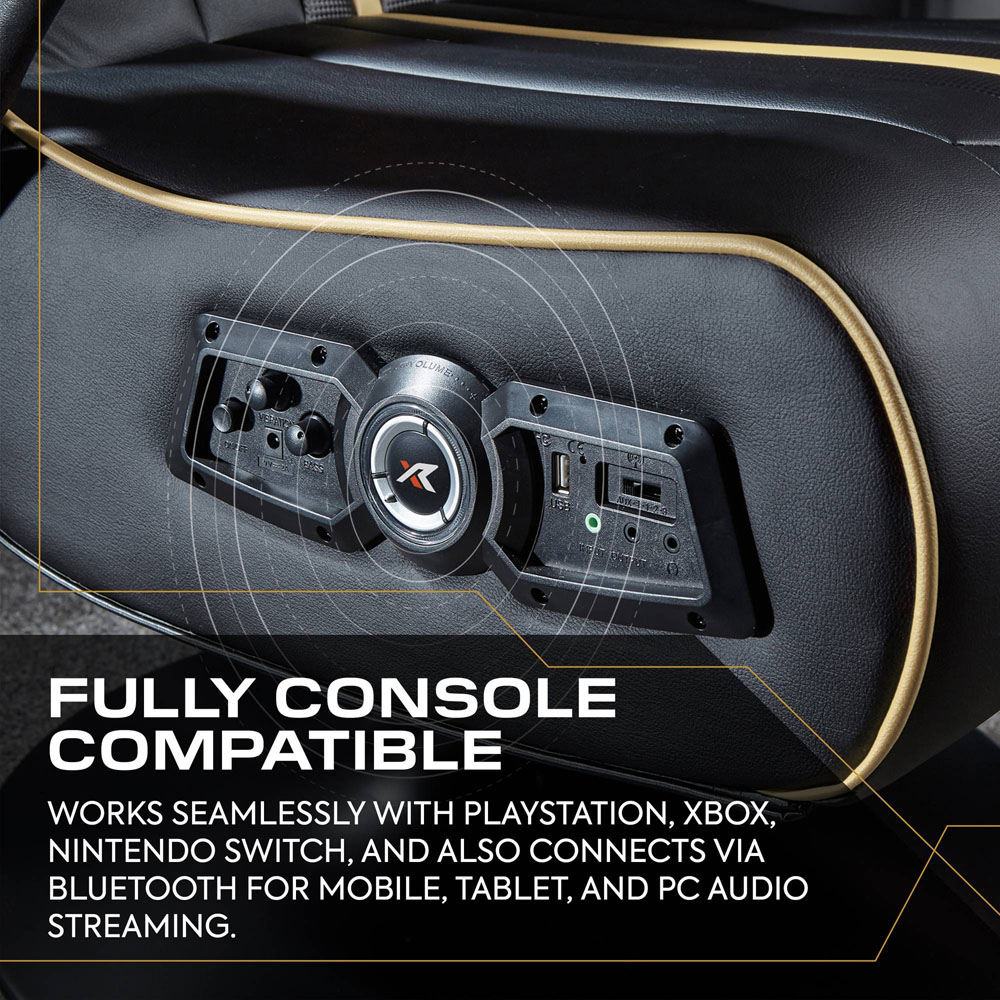 X Rocker Torque 2.1 Gold Stereo Audio Console Gaming Chair with Vibration Image 4