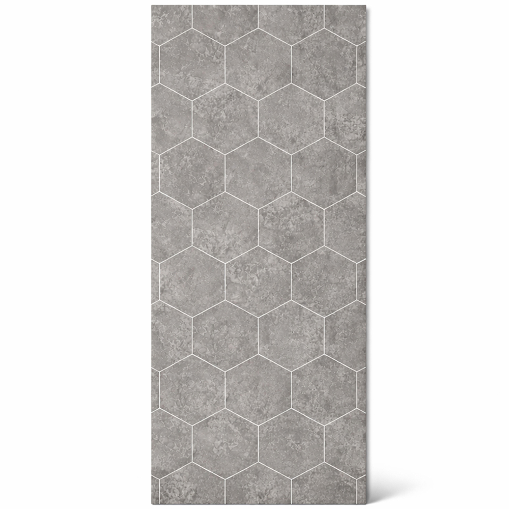 Britwall Dark Grey Hexagon Tile Effect Matte Finish Shower Panel 2400 x 1000 x 10mm 3 Pack Image 2