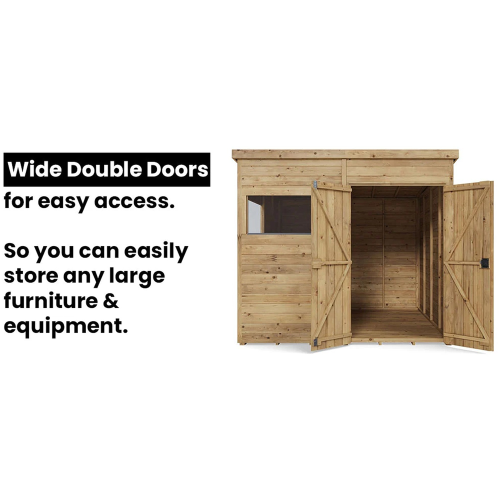 Dunster House Overlord 10 x 6ft Modular Brown Pent Garden Shed Image 3