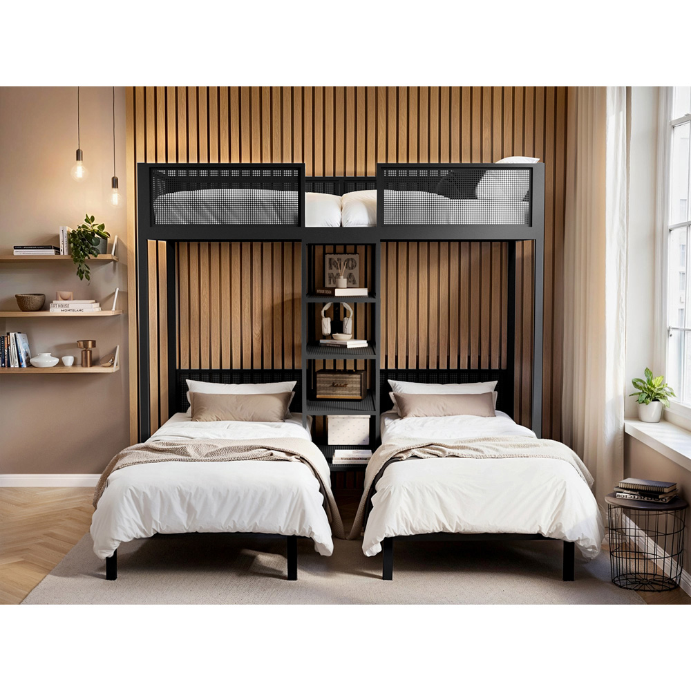 Flair Axton 3 Sleeper Black Metal Triple Bunk Bed Image 4