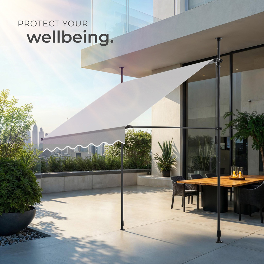 tectake Light Grey Retractable Awning 1.5 x 1.8m Image 7