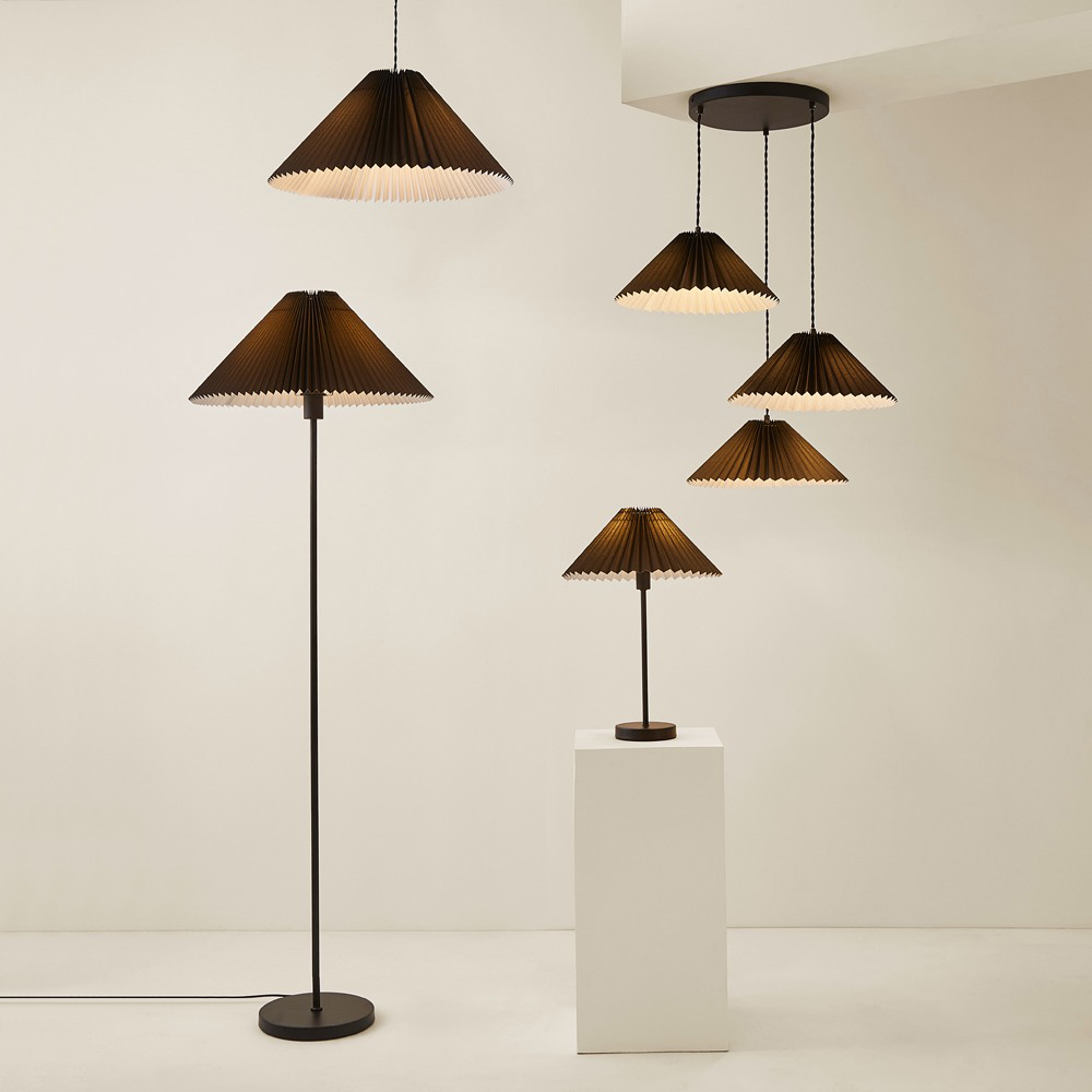 ValueLights Akira Black Pleated Shade LED Pendant Light Image 7