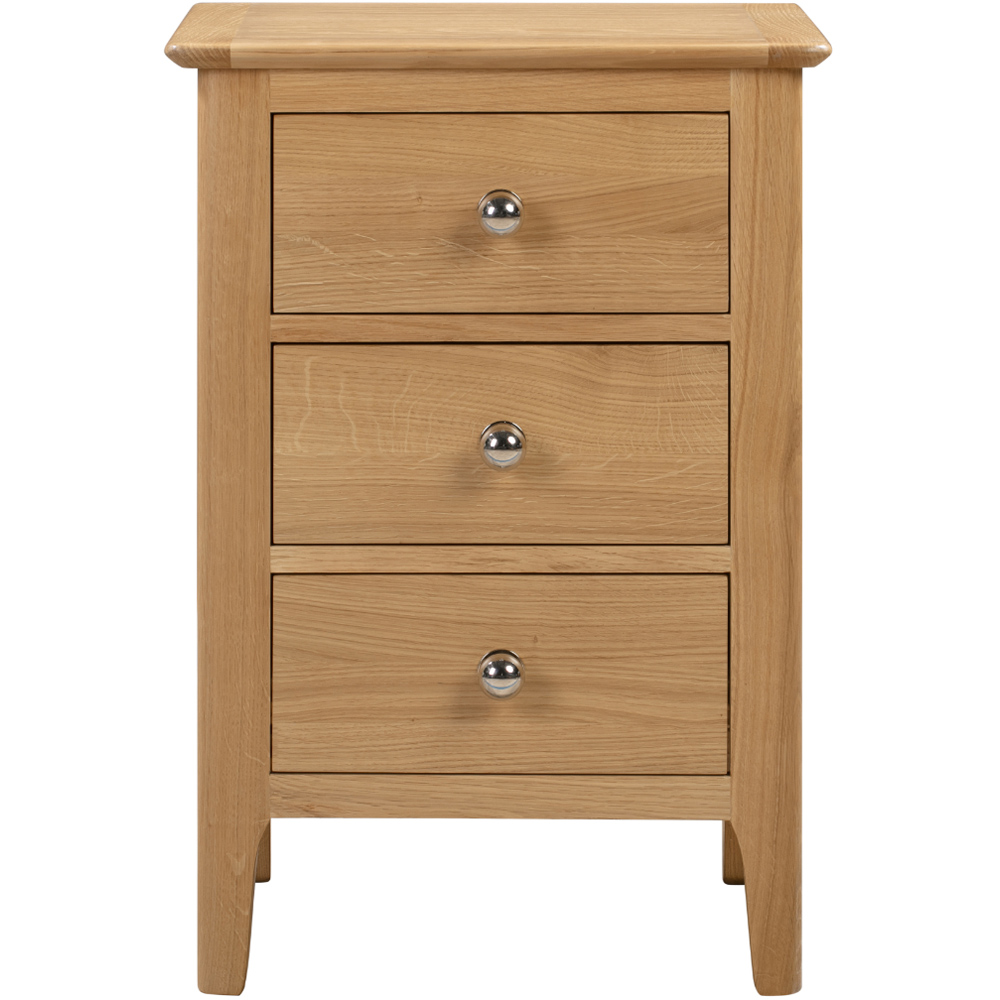 Julian Bowen Cotswold 3 Drawer Natural Bedside Table Image 3