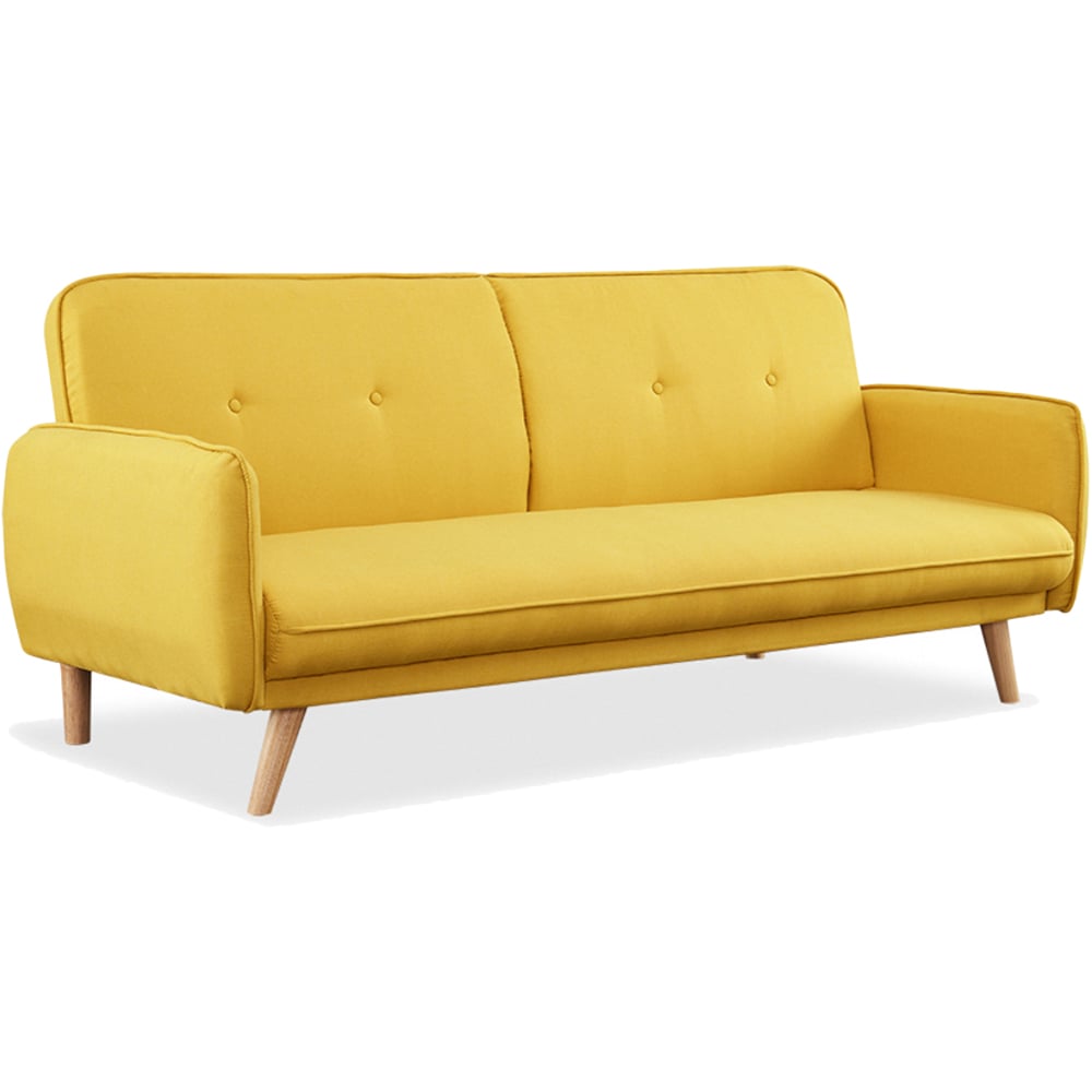 Home Detail Belmont Double Sleeper Mustard Fabric Sofa Bed Image 2