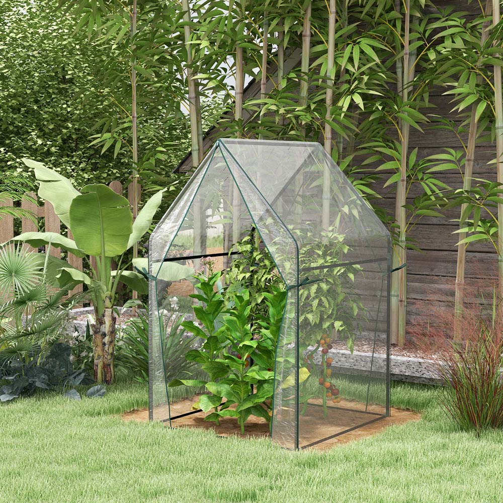 Outsunny Clear Plastic 3 x 3ft Greenhouse Image 2