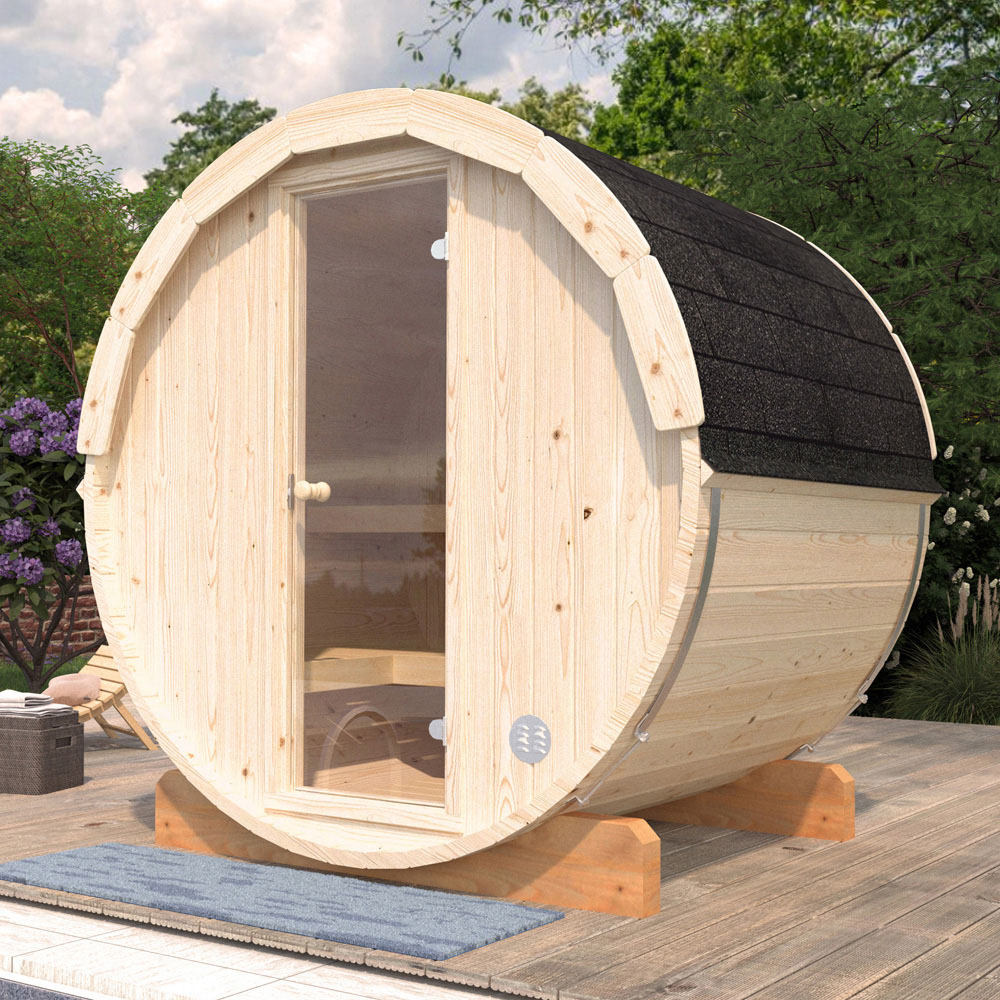 Palmako Anita 6.5 x 5.2ft Outdoor Barrel Wooden Sauna Image 7
