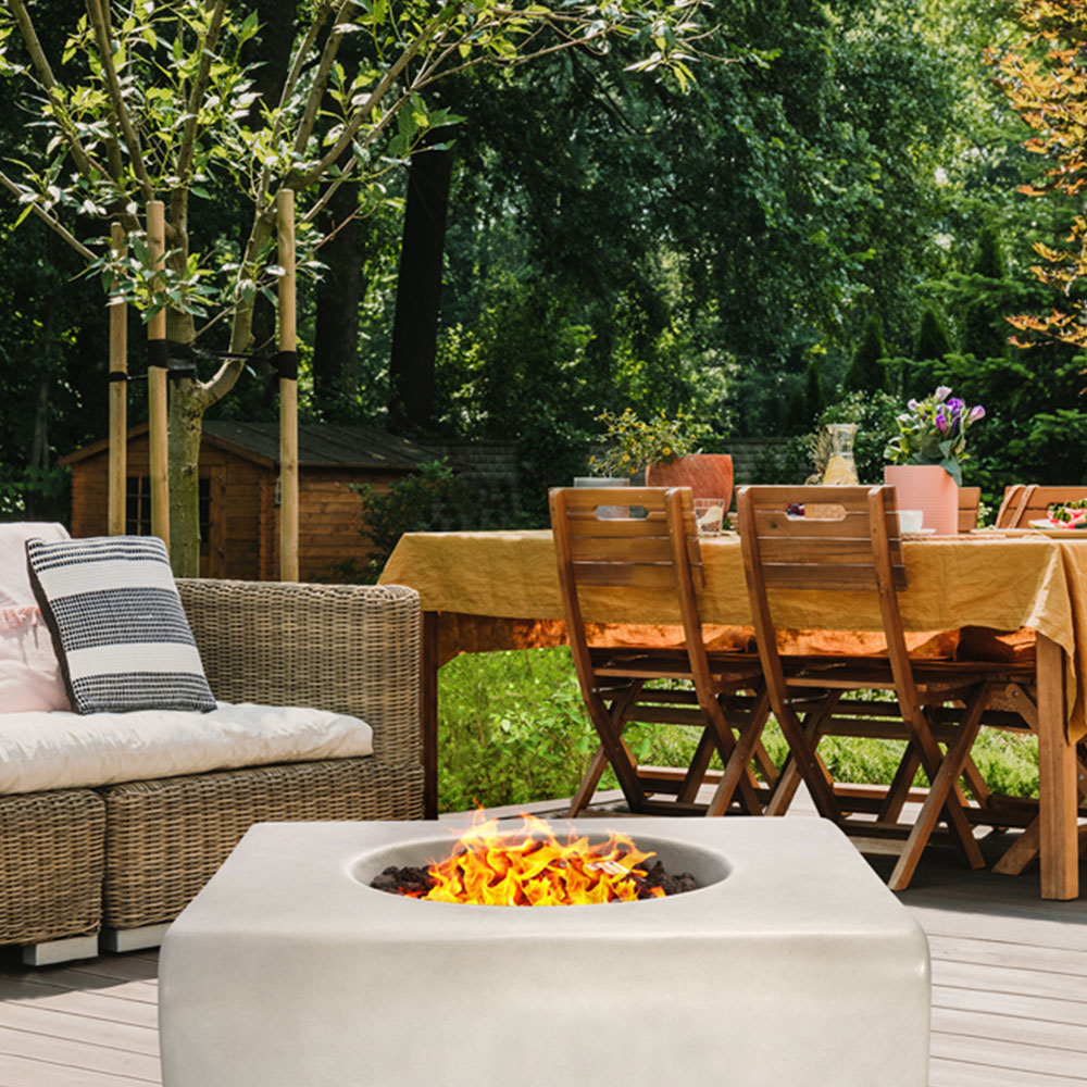 Centurion Fireology ADELPHI Light Grey Garden Gas Fire Pit with Eco-Stone Finish Image 8