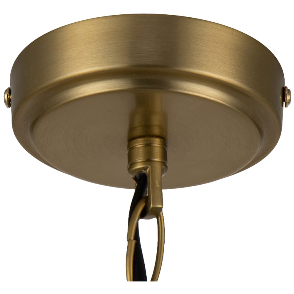 Cosylyte Winston Brass 3 Light Faux Linen Outer Shade Pendant Light Image 6