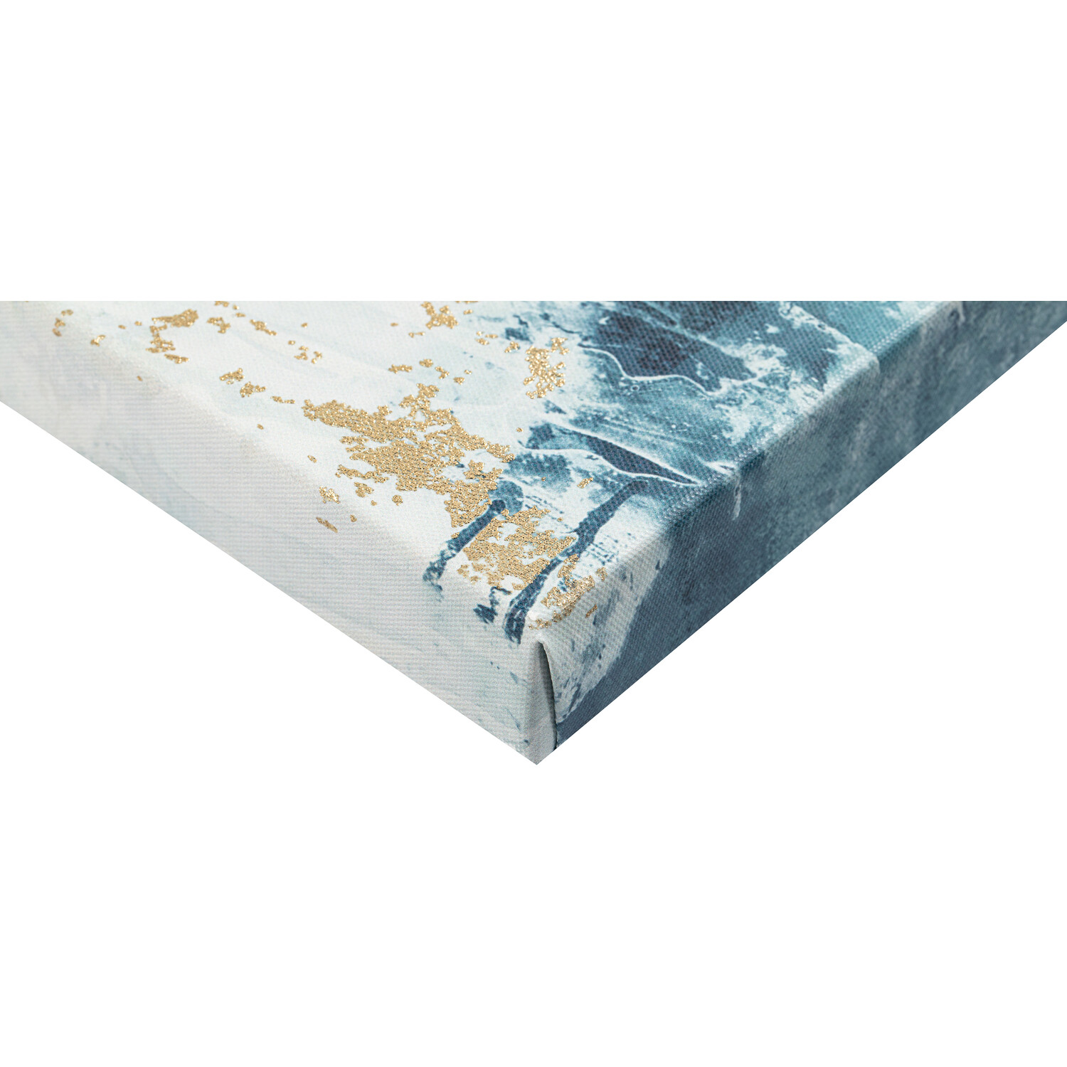 Cyan Gold Foil Abstract Canvas Blue Image 4