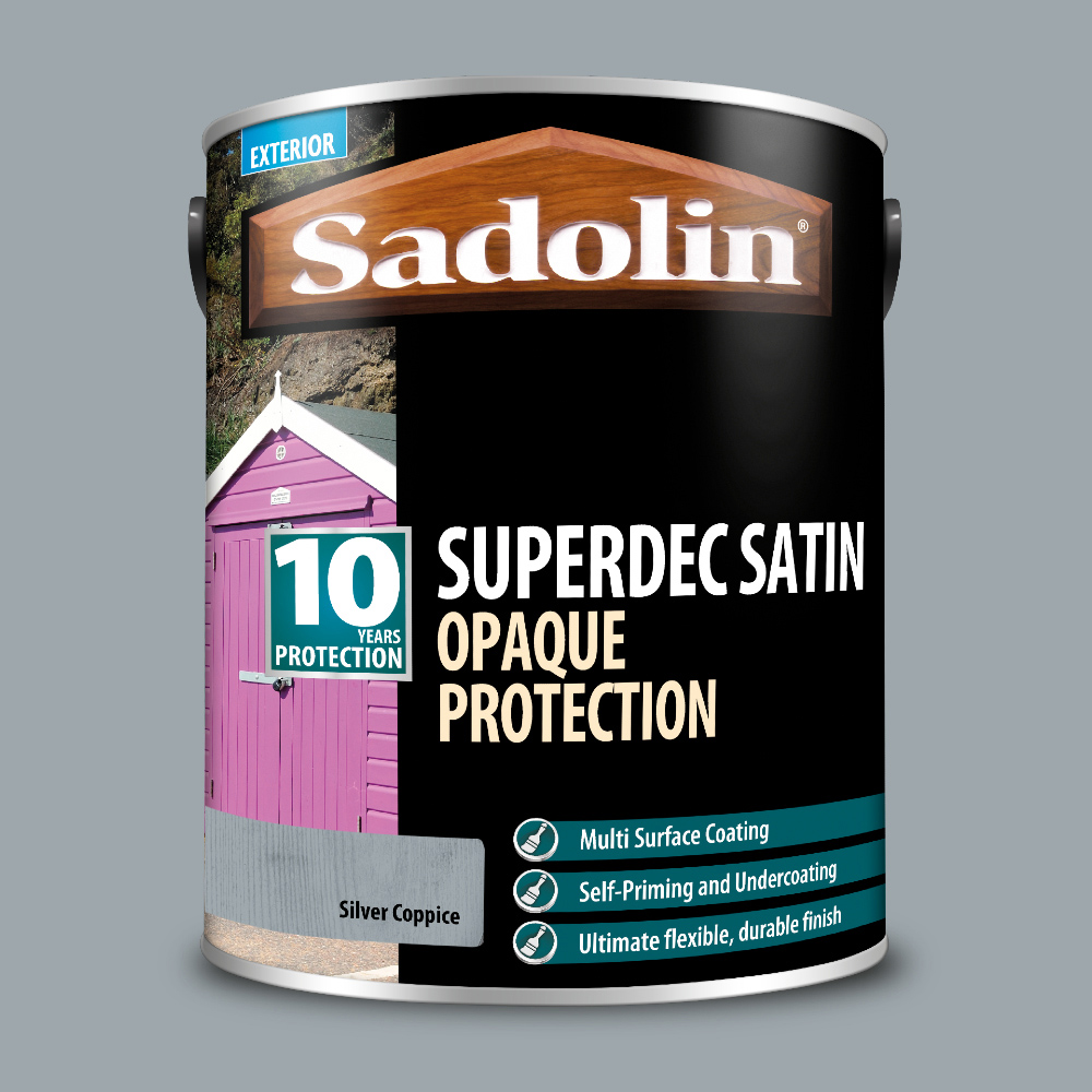 Sadolin Superdec 10 Year Silver Coppice Satin Finish Exterior Woodstain 5L Image 4