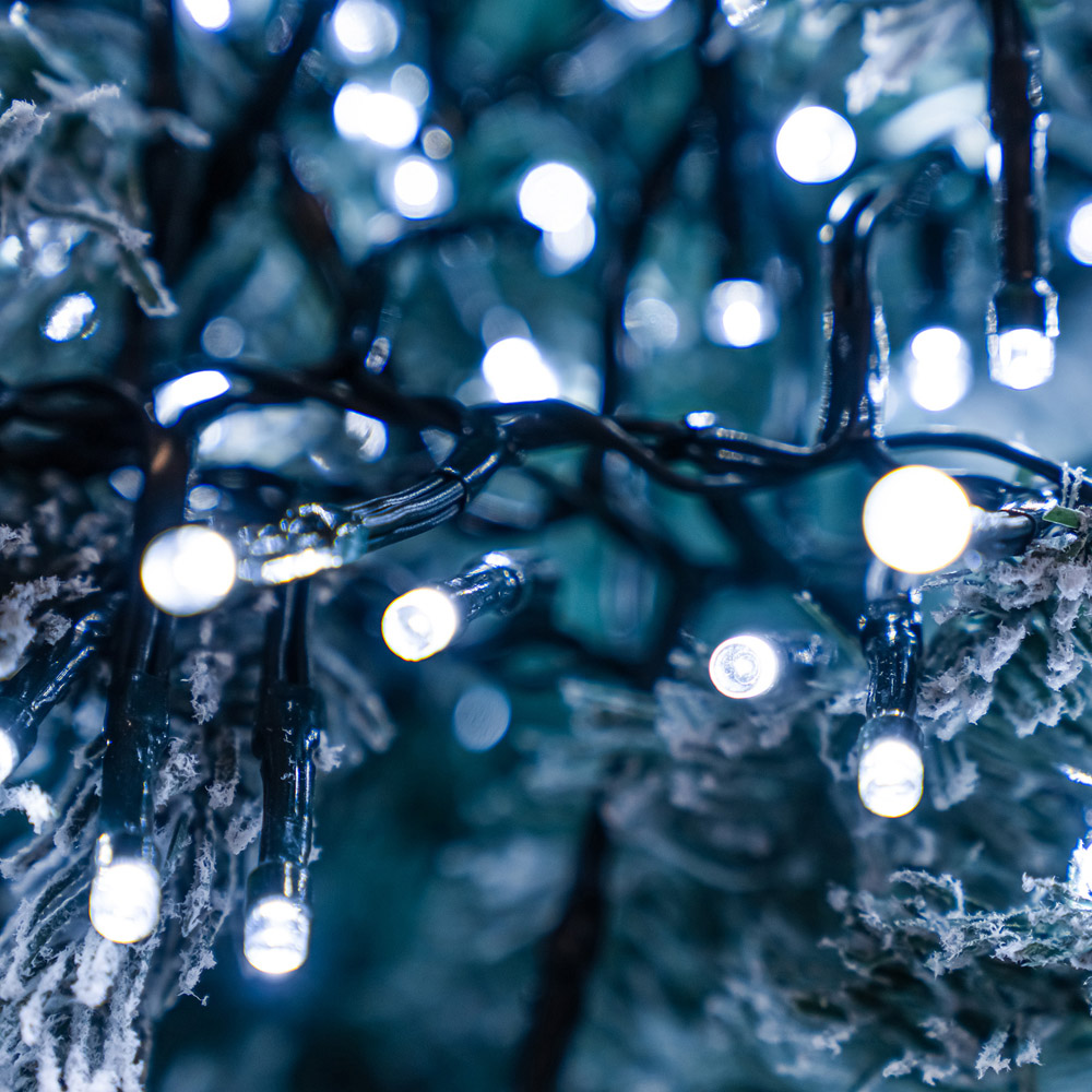 The Christmas Centre 2000 White LED Multifunction Green Cable Cluster Light 30m Image 5