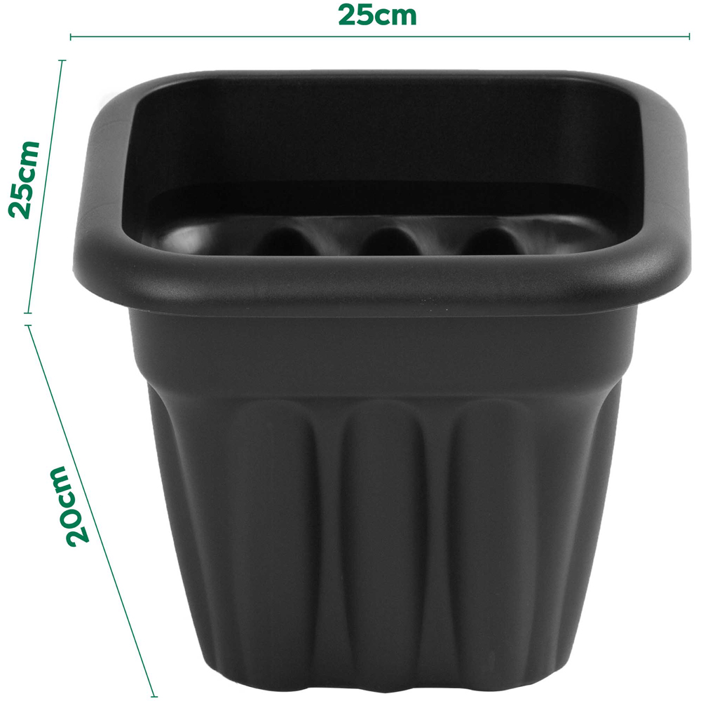 Wham Vista Slate Square Planter 25cm 4 Pack Image 5