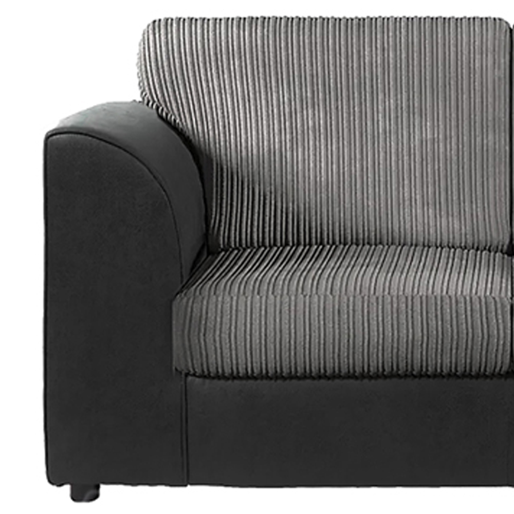 Luxor 6 Seater Black and Grey Jumbo Cord Full Back Sofa Suite Image 3