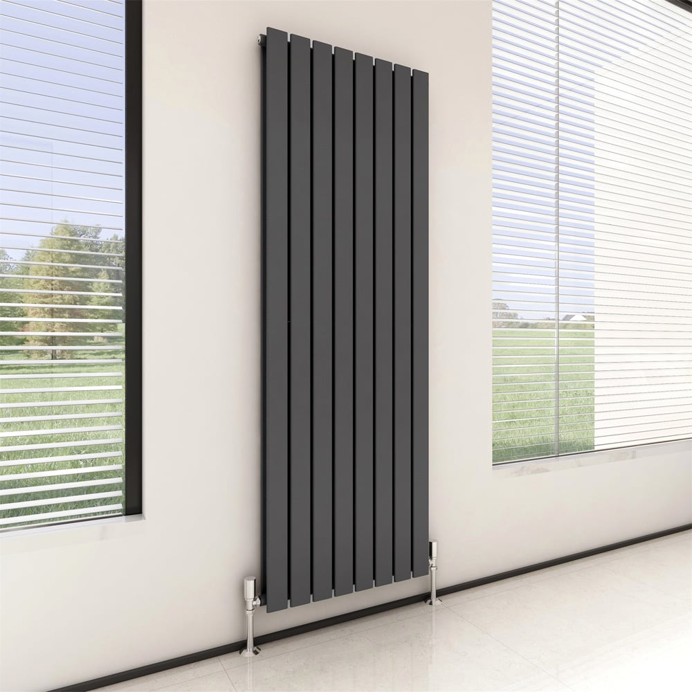 Anthracite 8372 BTU Double Flat Panel Vertical Column Radiator 1800 x 544mm Image 2