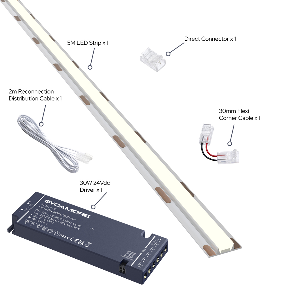 Sorrelis Kepler Smooth Line Warm White LED SOB Strip 5m Image 3