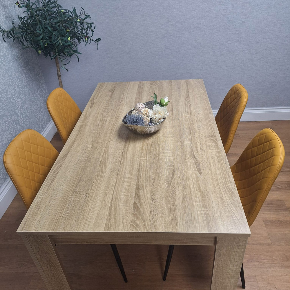 Kosy Koala 4 Seater Dining Table Set Oak Effect and Mustard Image 4