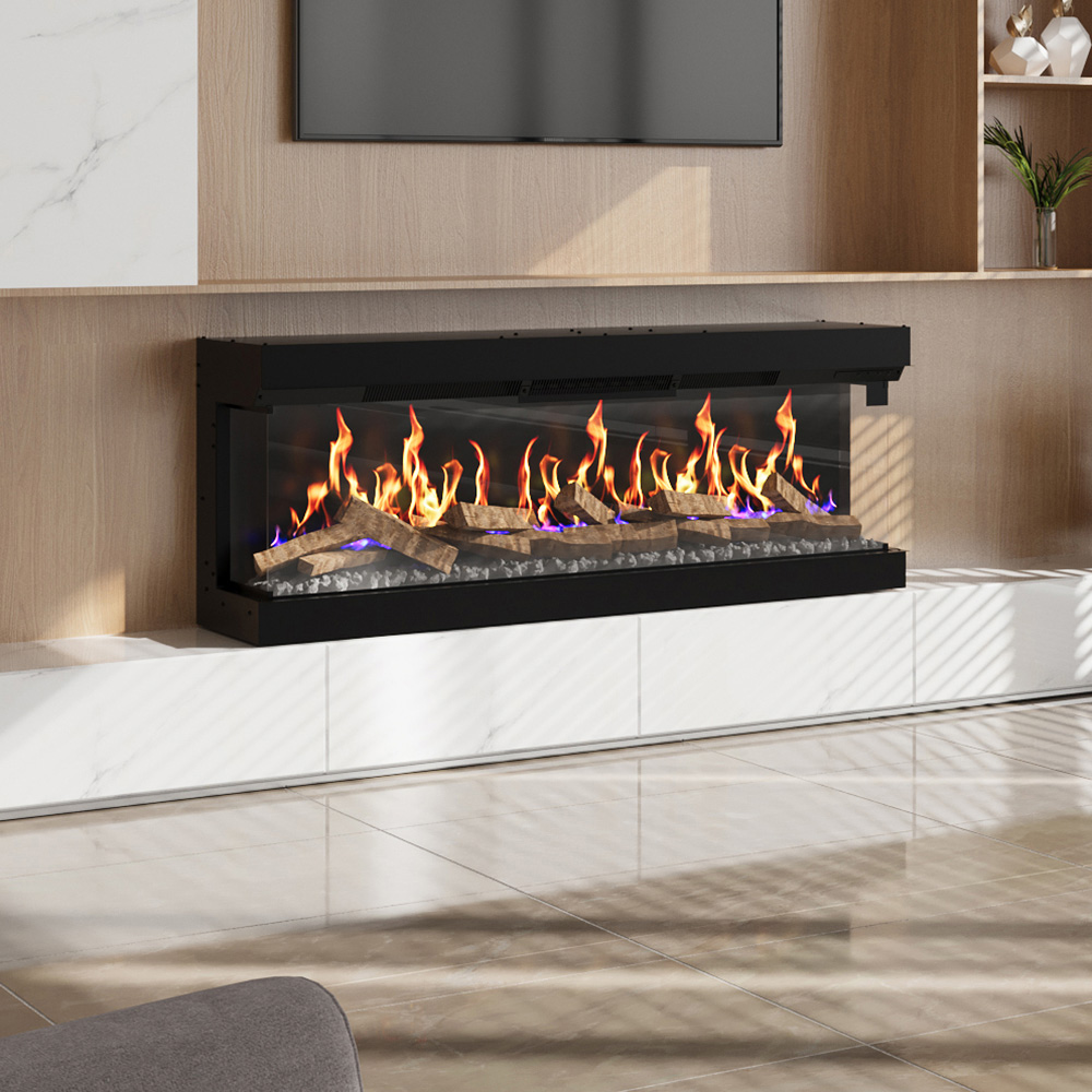Living and Home 3 Sided Smart Electric Fireplace Heater 1800W 60 inch Image 2