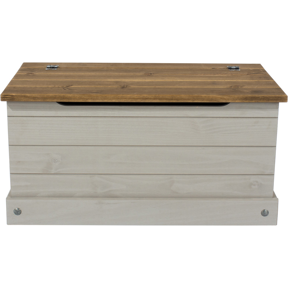 Corona Grey Washed Wax Finish Storage Trunk Image 2