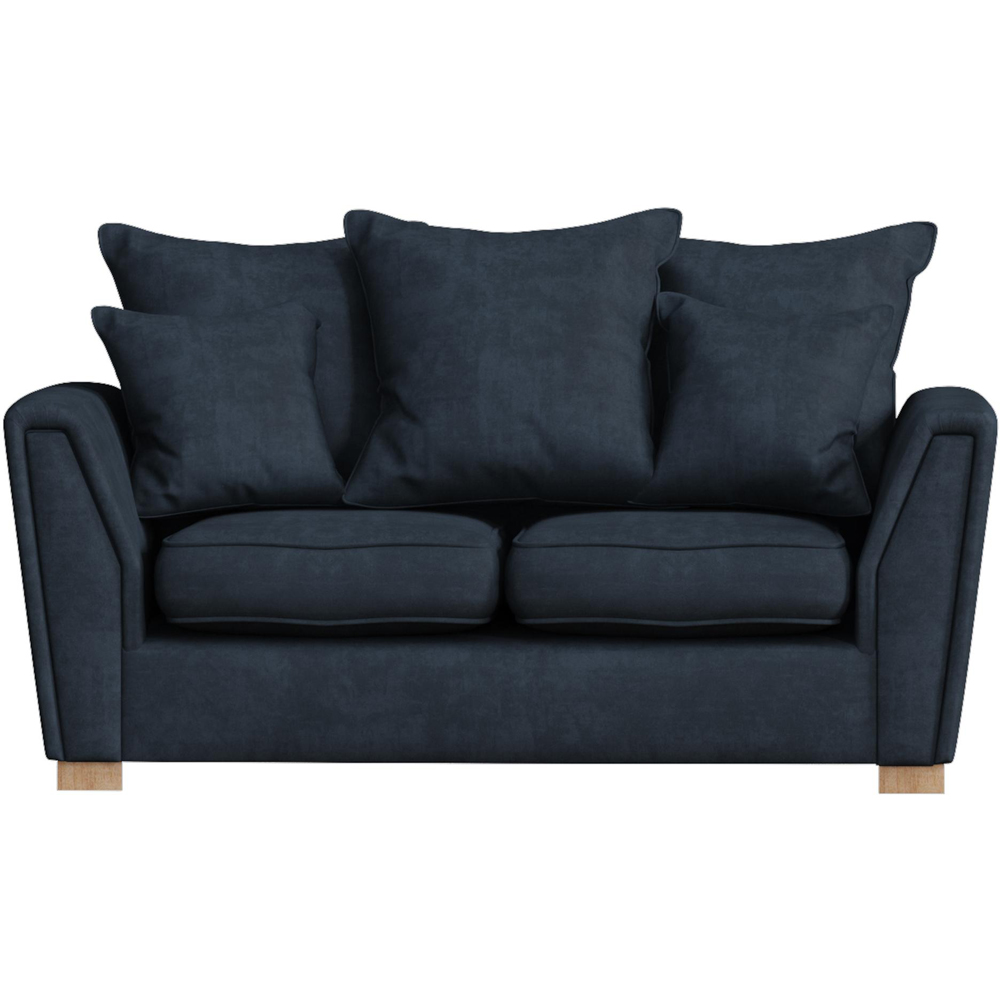 Wendleberry 2 Seater Royal Blue Plush Velvet Scatter Back Sofa Image 2