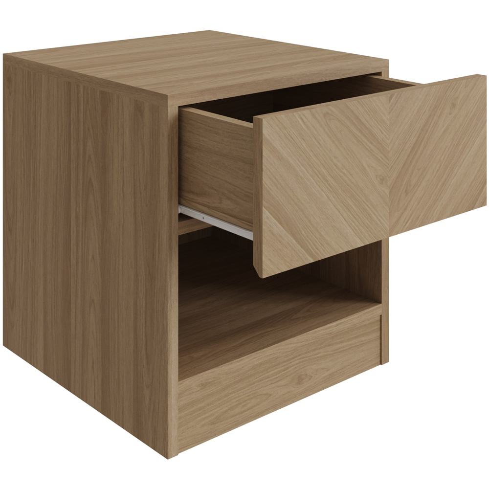 GFW Catania Single Drawer Euro Oak Lamp Table Image 3