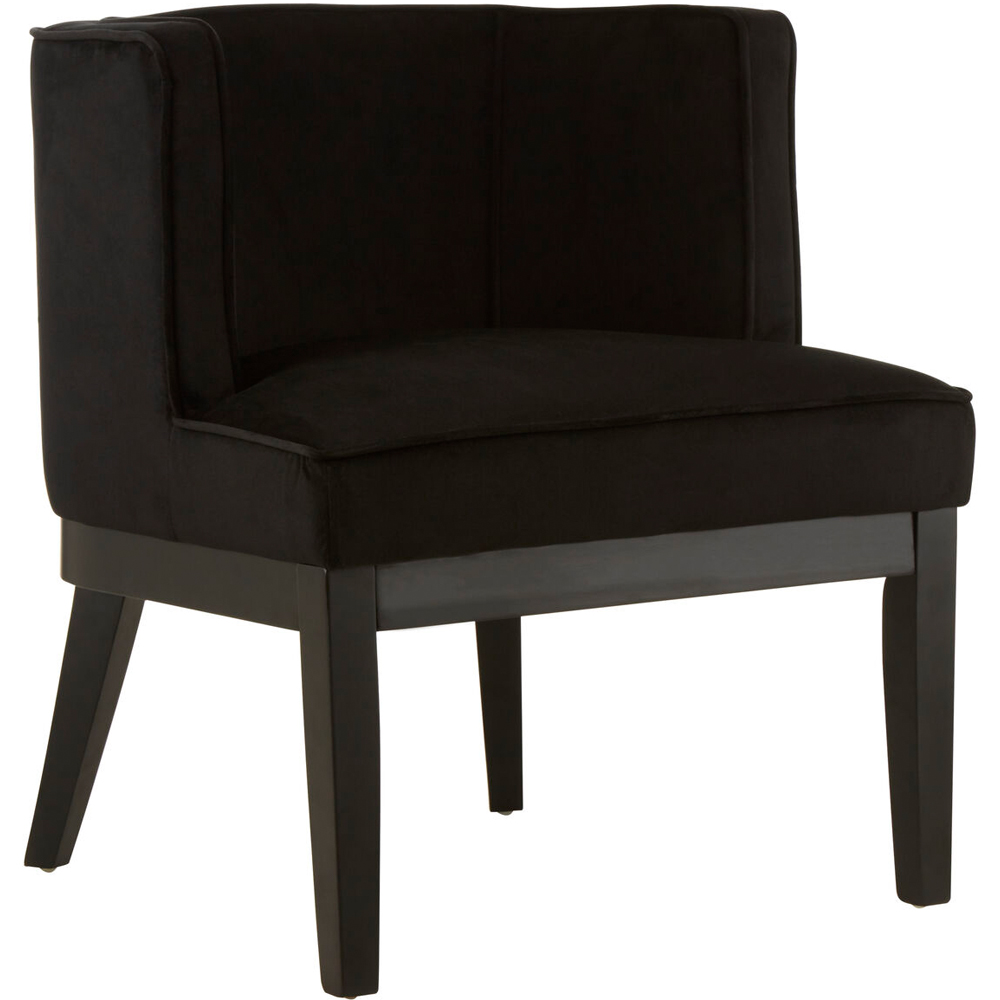 Premier Housewares Daxton Black Velvet Curved Back Chair Image 2