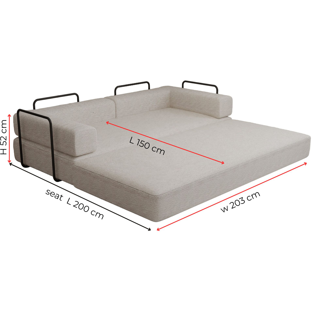 M N Furniture Smart 3 Seater Camel Sofa Bed Image 7