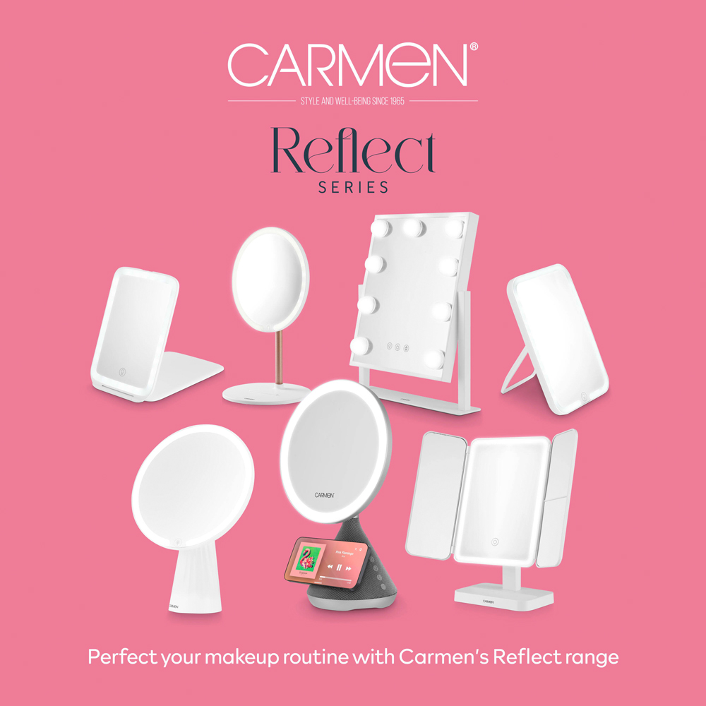 Carmen Hollywood 9 Bulb White Metal Vanity Mirror 30 x 25cm Image 7