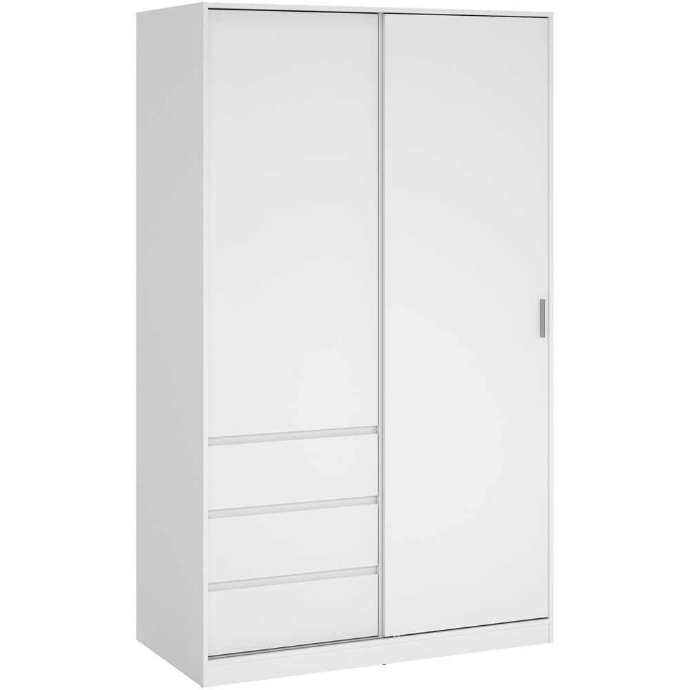 Furniture To Go Naia Double Door 3 Drawer White Wardrobe Image 2