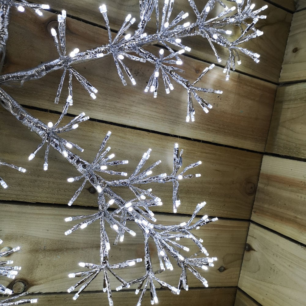 Samuel Alexander 660 White LED Silver Starburst Snowflake Christmas Decoration 90cm Image 4