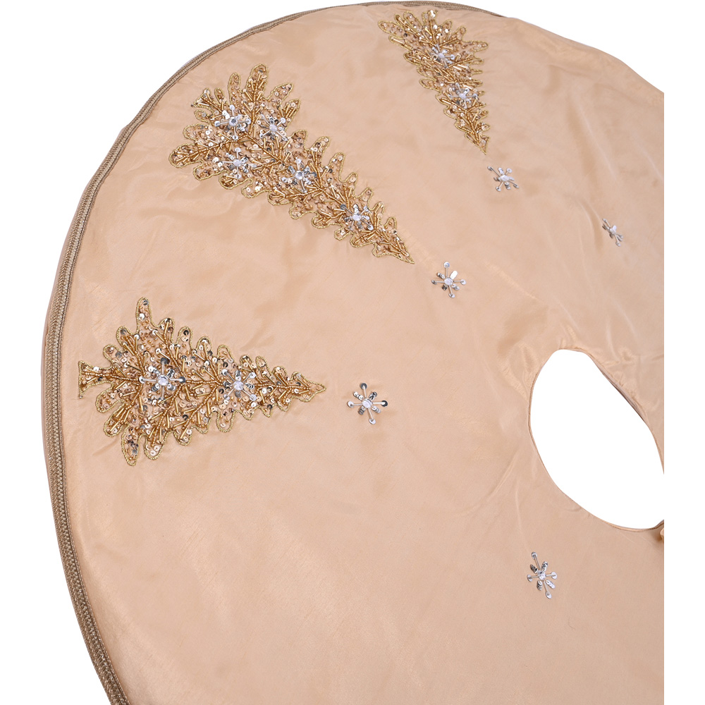 The Christmas Gift Co Gold Hand Embellished Tree Skirt Image 2