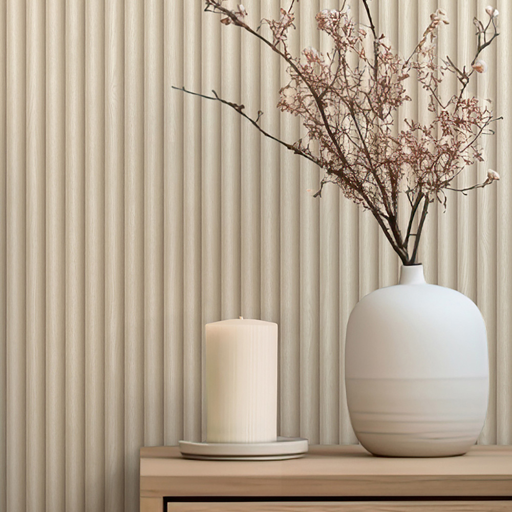 Belgravia Decor Misaki Cream wood Wallpaper Image 3