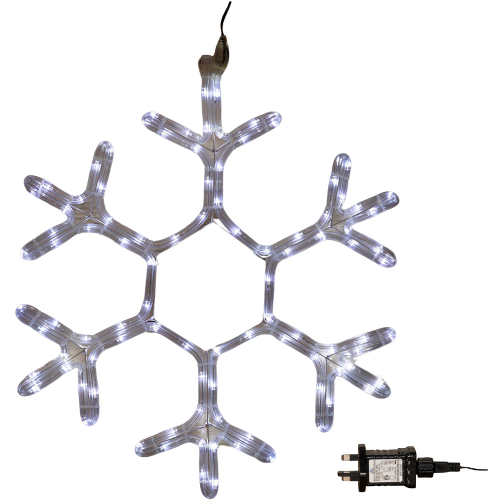 Samuel Alexander White LED Hanging Christmas Snowflake Rope Light 53cm Image 2