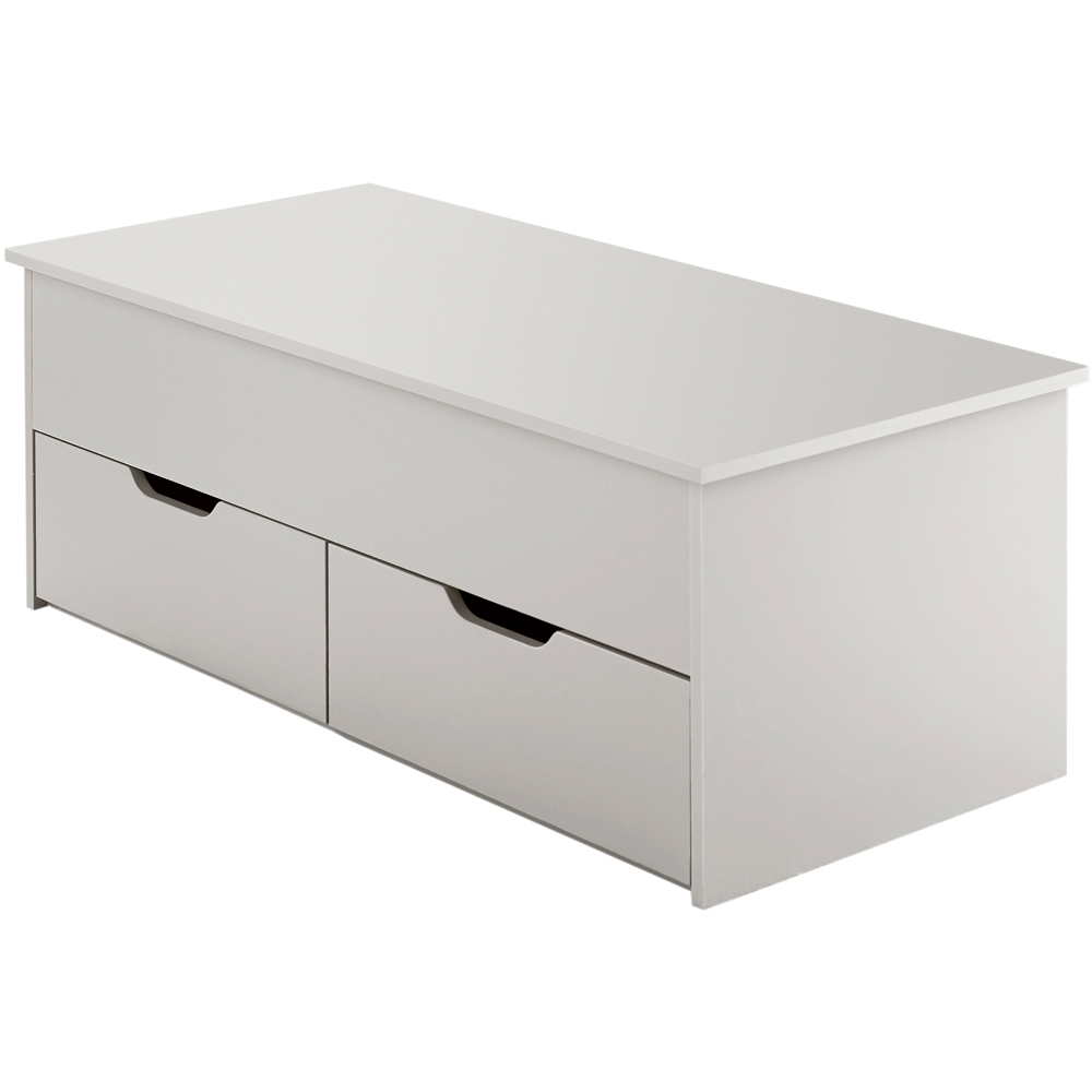 Home Source Bruges 2 Drawer Single Shelf White Lift Up Coffee Table Image 2