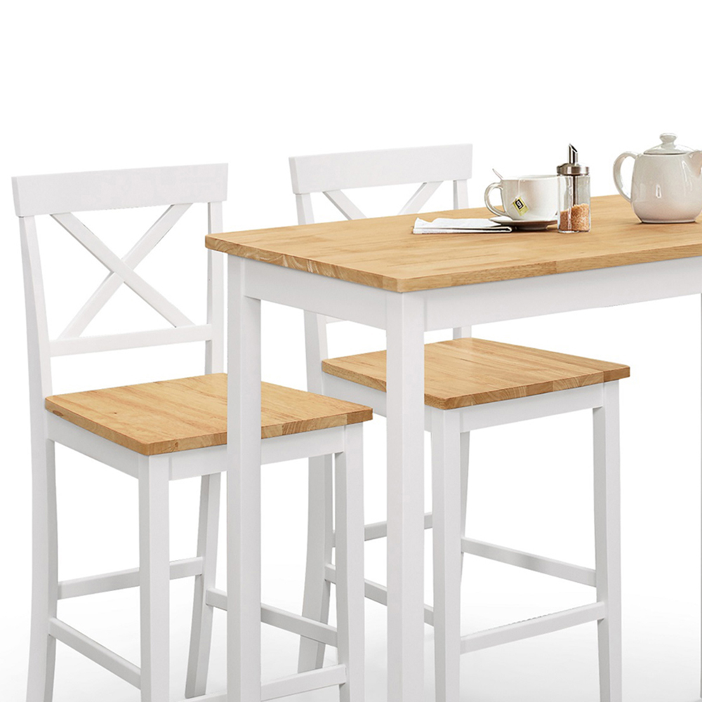 Julian Bowen Marlow 2 Seater Bar Set Ivory and Oak Image 3