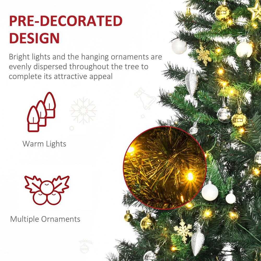 Everglow Pre-Lit Green Artificial Christmas Tree with Metal Stand 6ft Image 6