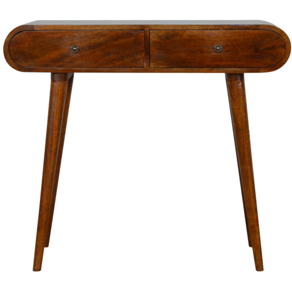 Artisan Furniture London Chestnut 2 Drawer Solid Wood Console Table Image 2