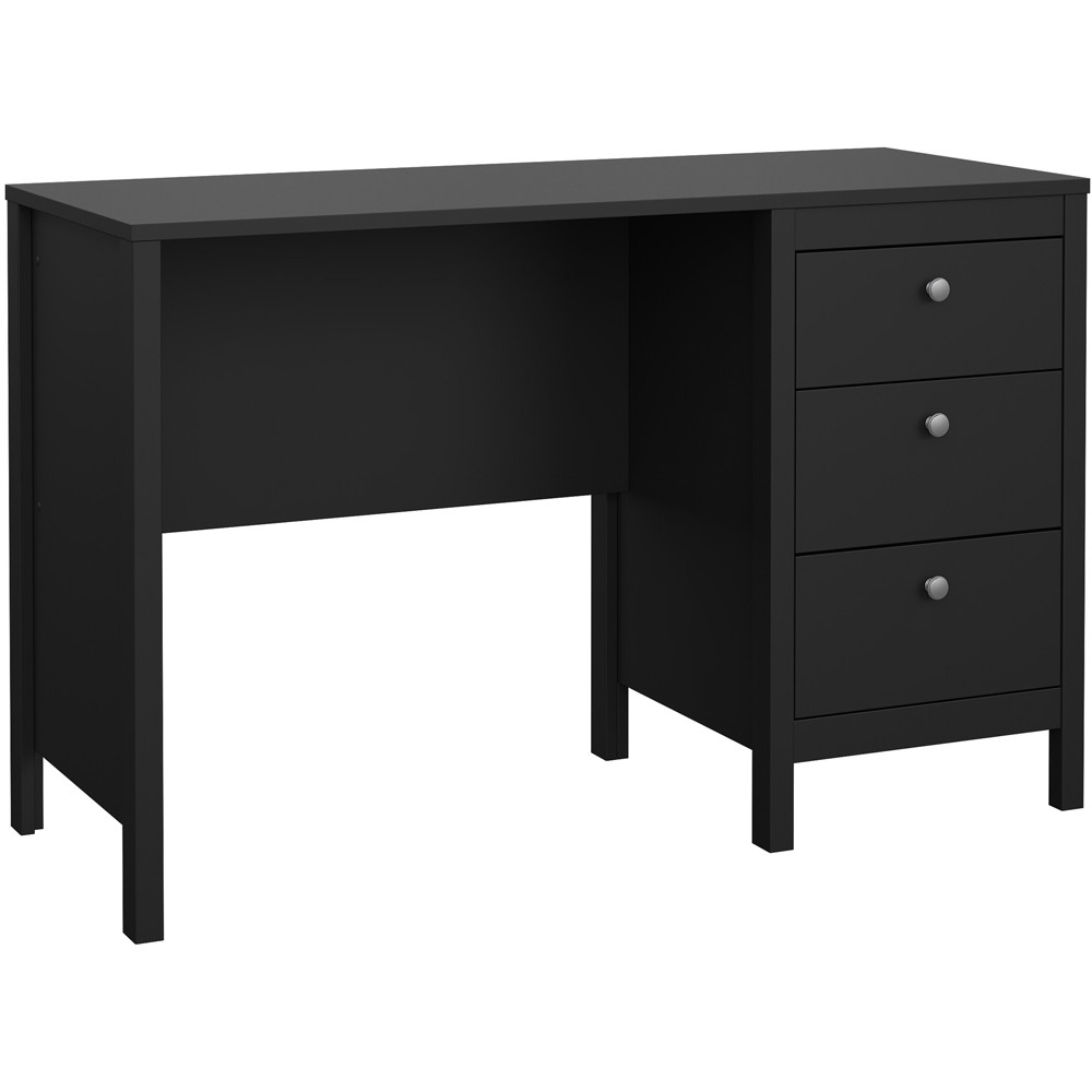 Florence Madrid 3 Drawers Desk Matt Black Image 2