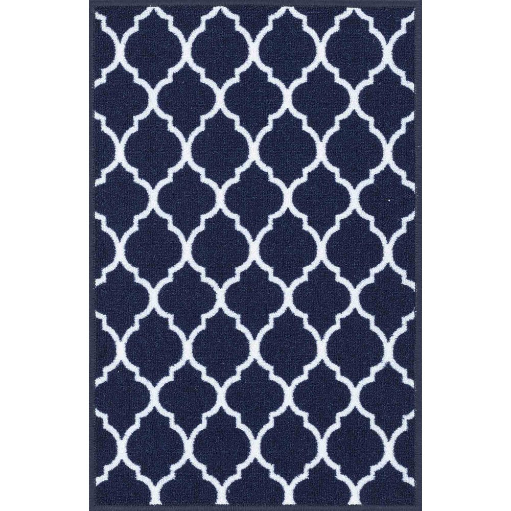 Desire Rugs Havana Navy Trellis Anti Slip Door Mat 300 x 80cm Image 1